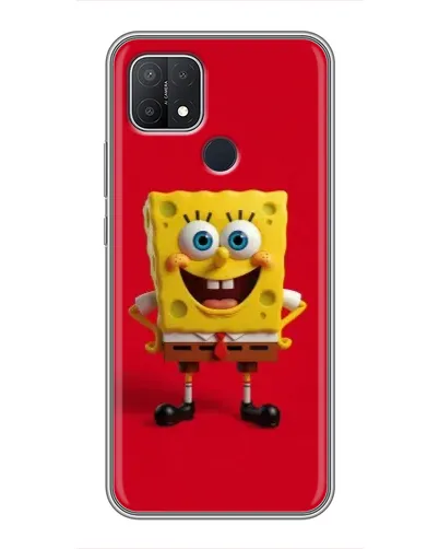 Чехол для OPPO A15 с картинкой «Спанч Боб на красном»
