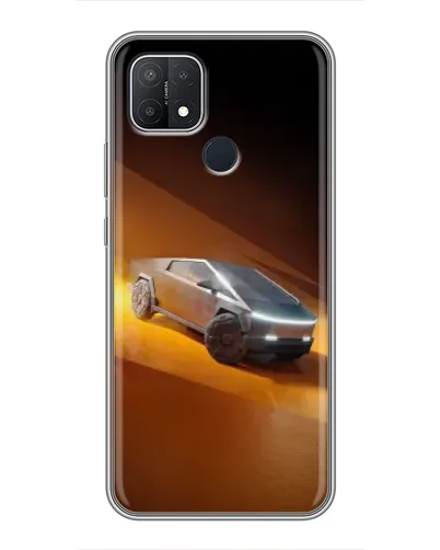 Чехол для OPPO A15 с картинкой «Cybertruck в пустыне»