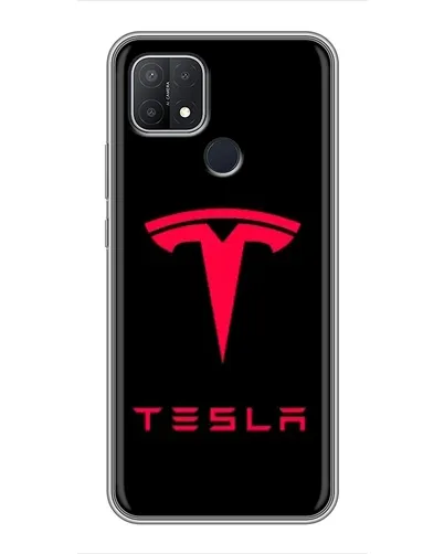 Чехол для OPPO A15 с картинкой «Tesla Red Logo»