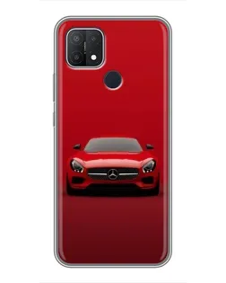Чехол для OPPO A15 с картинкой «Красный Mercedes AMG»