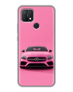 Чехол для OPPO A15 с картинкой «Розовый Mercedes AMG»
