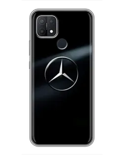 Чехол для OPPO A15 с картинкой «Mercedes на металле»
