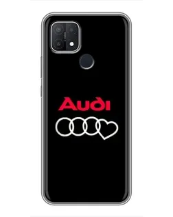 Чехол для OPPO A15 с картинкой «Логотип Audi Heart»