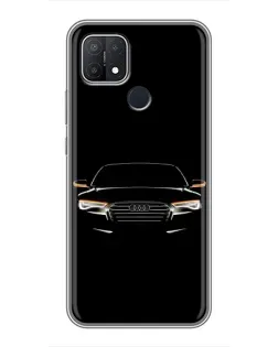 Чехол для OPPO A15 с картинкой «Audi — ночной контур»