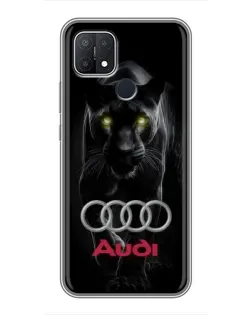Чехол для OPPO A15 с картинкой «Пантера и Audi»