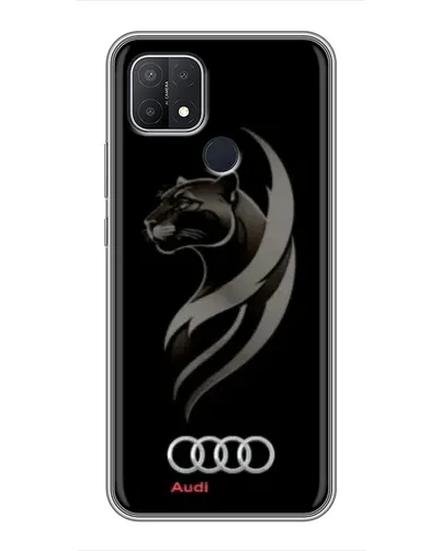 Чехол для OPPO A15 с картинкой «Графика — пантера и Audi»