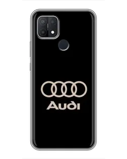Чехол для OPPO A15 с картинкой «Audi — золотой логотип»
