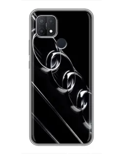 Чехол для OPPO A15 с картинкой «Audi — абстрактные кольца»