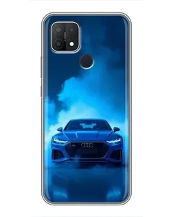 Чехол для OPPO A15 с картинкой «Audi — голубая энергия»