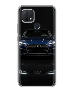 Чехол для OPPO A15 с картинкой «Audi — ночное отражение»