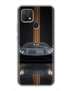 Чохол для OPPO A15 з картинкою «Lamborghini золоті лінії»