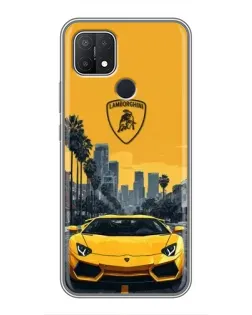 Чехол для OPPO A15 с картинкой «Желтый Lamborghini город» Чехол для OPPO A15 с картинкой «Желтый Lamborghini город»