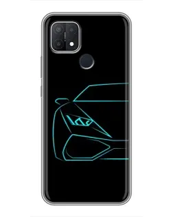 Чехол для OPPO A15 с картинкой «Голубой силуэт Lamborghini» Чехол для OPPO A15 с картинкой «Голубой силуэт Lamborghini»