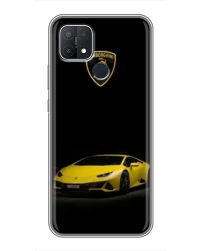 Чехол для OPPO A15 с картинкой «Lamborghini желтый акцент»