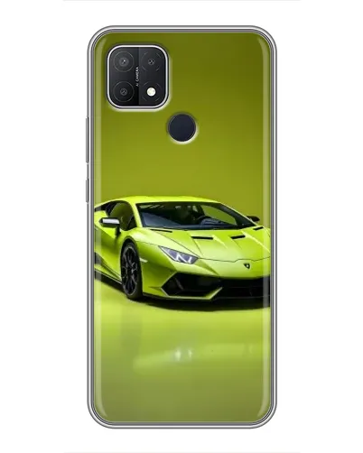 Чехол для OPPO A15 с картинкой «Салатовый Lamborghini Huracan»