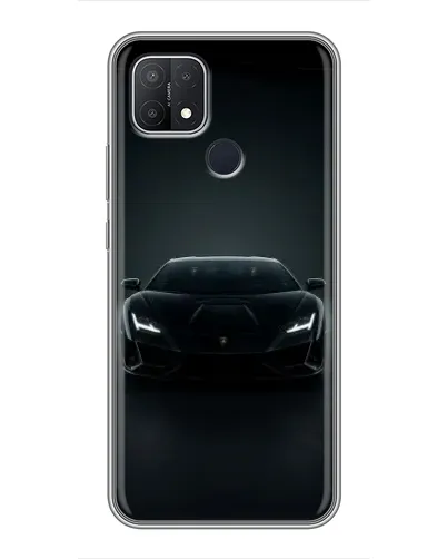 Чехол для OPPO A15 с картинкой «Черный Lamborghini Aventador»
