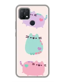 Чехол для OPPO A15 с картинкой «Pusheen трио»