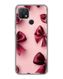Чехол для OPPO A15 с картинкой «Бордовый атлас»