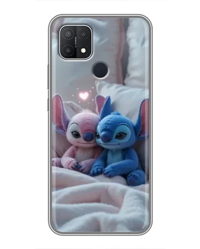 Чехол для OPPO A15 с картинкой «Плюшевые Стич Ангел»