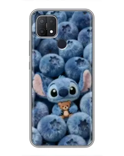 Чехол для OPPO A15 с картинкой «Стич и голубика» Чехол для OPPO A15 с картинкой «Стич и голубика»