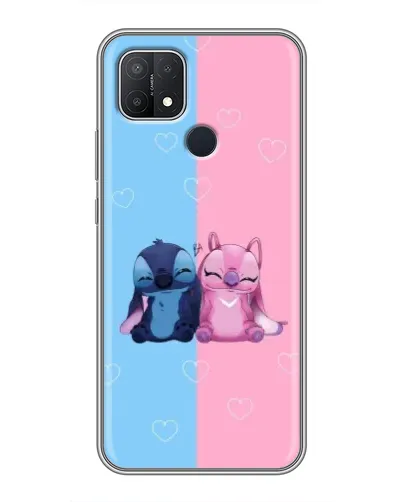Чехол для OPPO A15 с картинкой «Stitch и Angel Love»