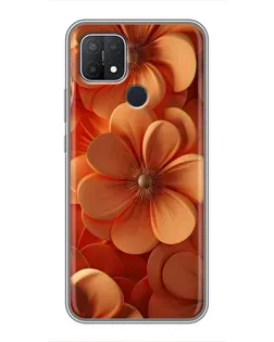 Чехол для OPPO A15 с картинкой «Оранжевый макро цветок»