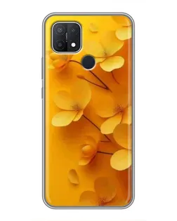Чехол для OPPO A15 с картинкой «Золотые лепестки»