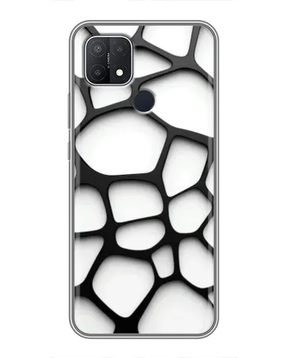 Чехол для OPPO A15 с картинкой «Белая объемная сетка»