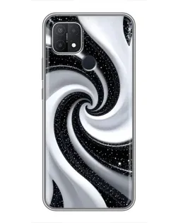 Чехол для OPPO A15 с картинкой «Черно-белая спираль» Чехол для OPPO A15 с картинкой «Черно-белая спираль»