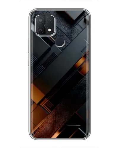 Чехол для OPPO A15 с картинкой «Черные геометрические блоки»