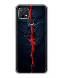 Чехол для OPPO A15 с картинкой «Kрасная лавовая трещина»