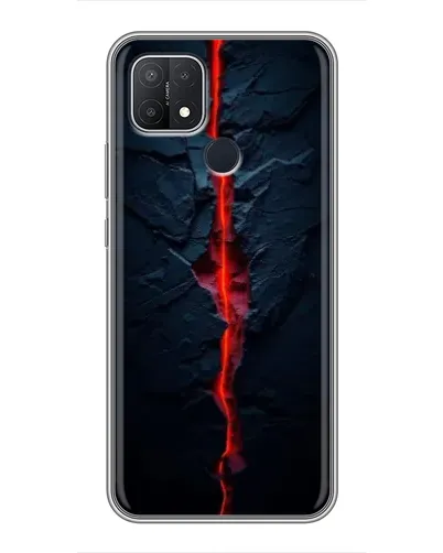 Чехол для OPPO A15 с картинкой «Kрасная лавовая трещина»