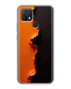 Чехол для OPPO A15 с картинкой «Оранжевый разлом»