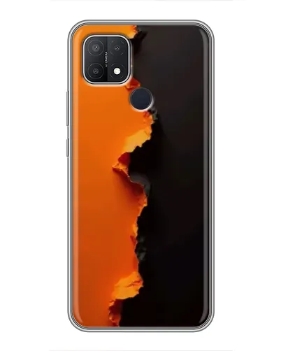 Чехол для OPPO A15 с картинкой «Оранжевый разлом»