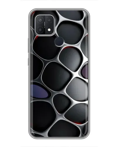 Чехол для OPPO A15 с картинкой «Объемная темная решетка»