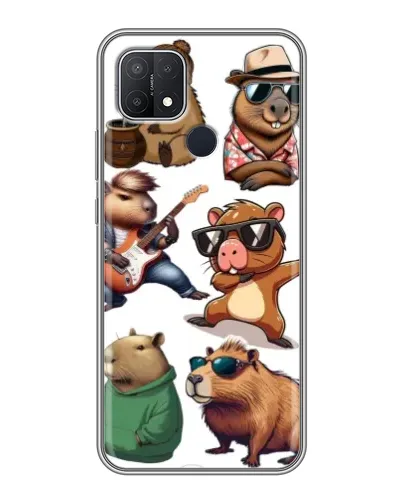 Чехол для OPPO A15 с картинкой «Крутые капибары музыканты» Чехол для OPPO A15 с картинкой «Крутые капибары музыканты»