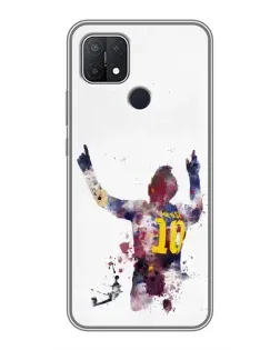 Чехол для OPPO A15 с картинкой «Акварельный Месси Барселона»