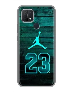Чехол для OPPO A15s с картинкой «Jordan Cyan 23»