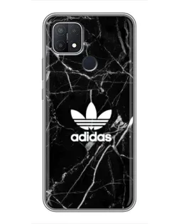 Чехол для OPPO A15s с картинкой «Белый мрамор Adidas»