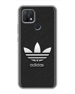 Чехол для OPPO A15s с картинкой «Adidas Карбоновая текстура»