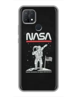 Чохол для OPPO A15s з картинкою «NASA — крокуємо по Місяцю» Чохол для OPPO A15s з картинкою «NASA — крокуємо по Місяцю»