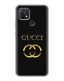 Чехол для OPPO A15s с картинкой «Золотой логотип Gucci»