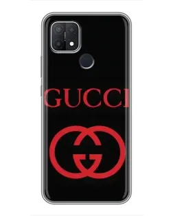 Чехол для OPPO A15s с картинкой «Gucci — красный логотип»