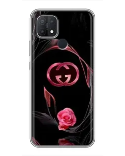Чехол для OPPO A15s с картинкой «Gucci — неоновая роза»