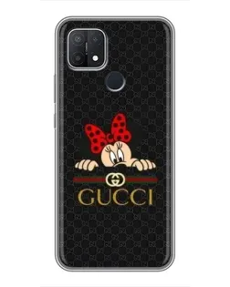 Чехол для OPPO A15s с картинкой «Минни Маус Gucci — черный»