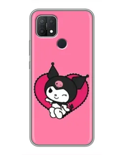 Чехол для OPPO A15s с картинкой «Kuromi — любовь в сердце»
