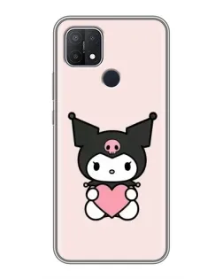 Чехол для OPPO A15s с картинкой «Kuromi и сердце»