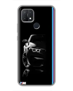 Чехол для OPPO A15s с картинкой «Силуэт BMW в темноте»