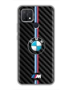 Чехол для OPPO A15s с картинкой «Эмблема BMW и карбон»