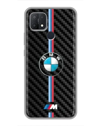 Чехол для OPPO A15s с картинкой «Эмблема BMW и карбон»